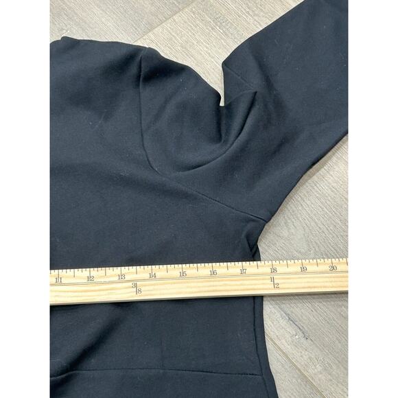 Lole Women's Black Half Zipper V-Neck Babe Robe Shift Dress Size Lg Minimalist - Picture 8 of 10